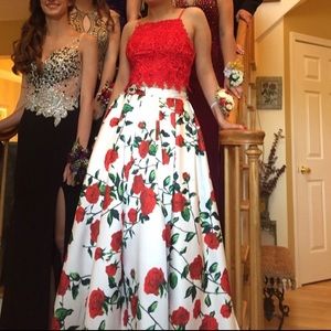 Two piece prom dress.